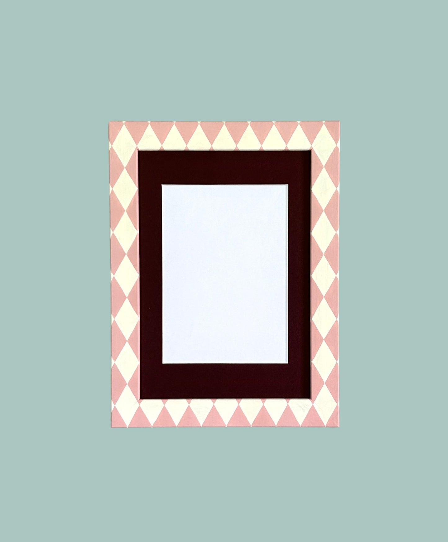 Picture Frame, Rose / Ivory Harlequin image 0