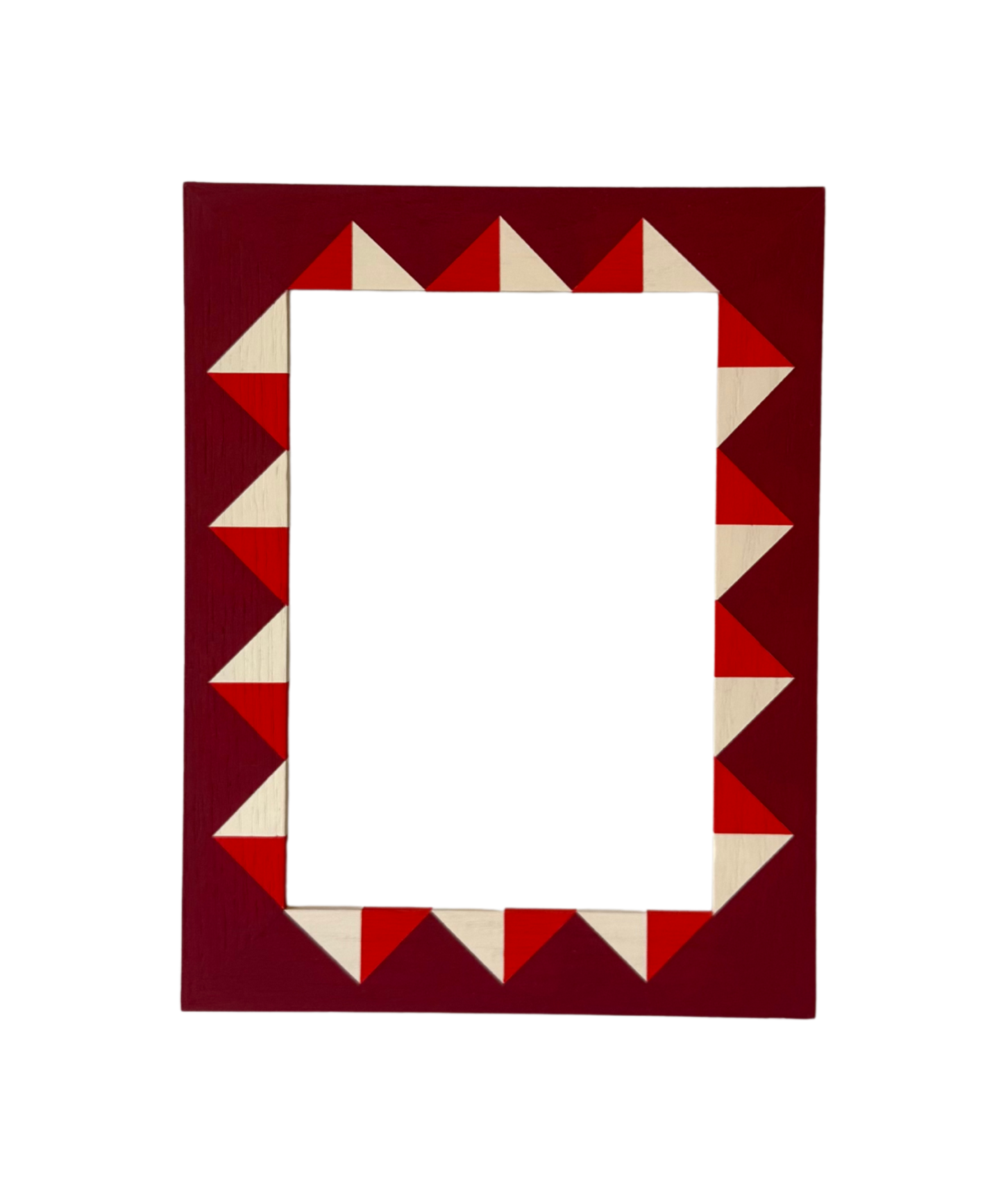 Rectangular picture frame with a geometric pattern on a white background