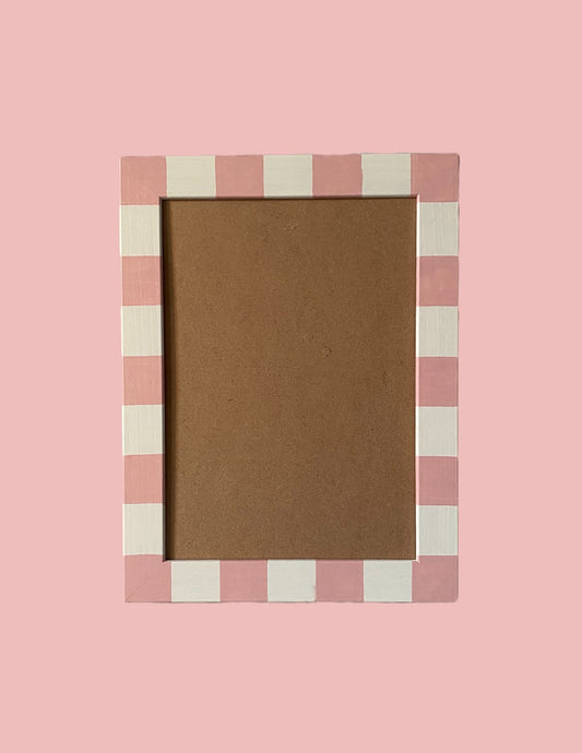 Picture Frame, Pink / Ivory Stripe image 0