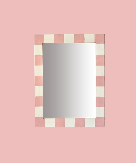 Painted Mirror, Rose Ivory Stripe image 0