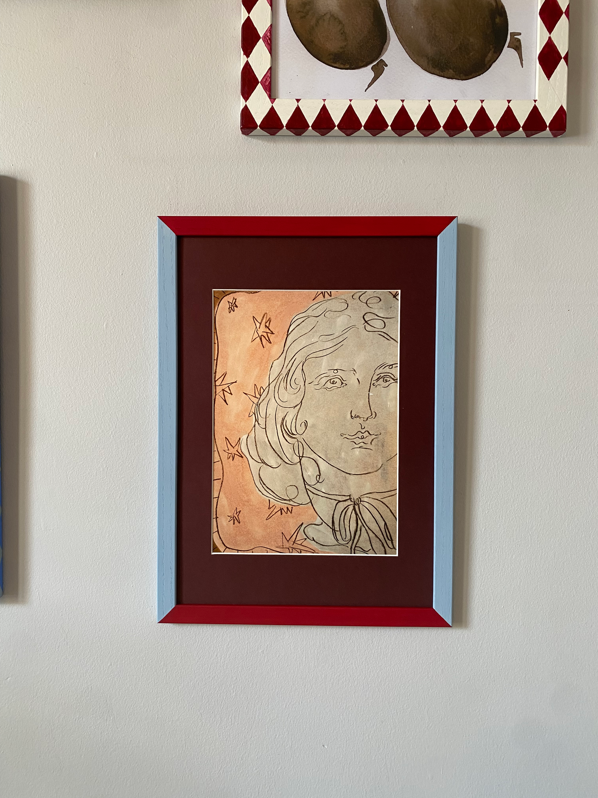 Picture Frame, Baby Blue & Burgundy image 1