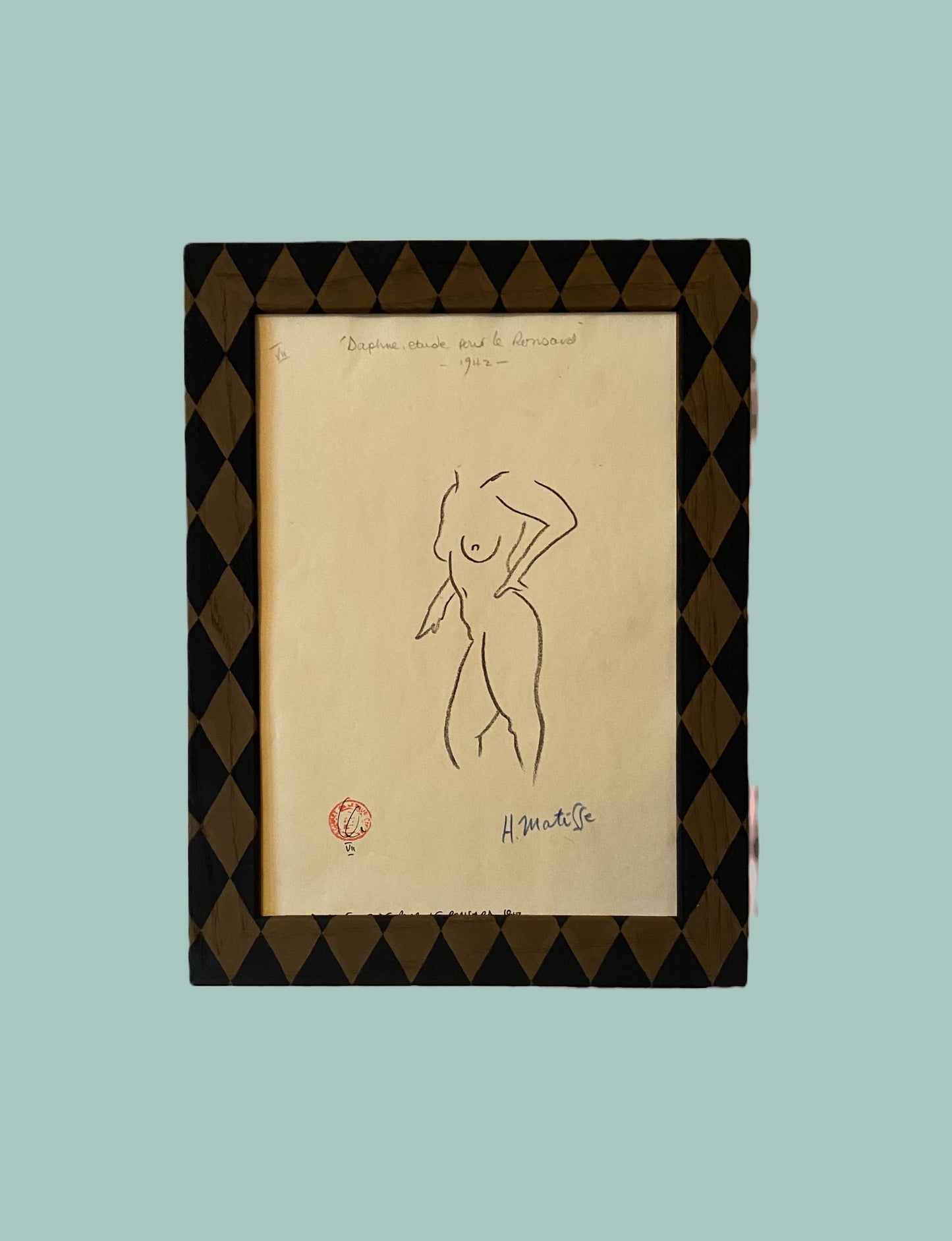 Painted Wood Picture Frame, Brown / Black Harlequin image 0