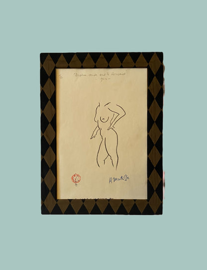 Painted Wood Picture Frame, Brown / Black Harlequin image 0