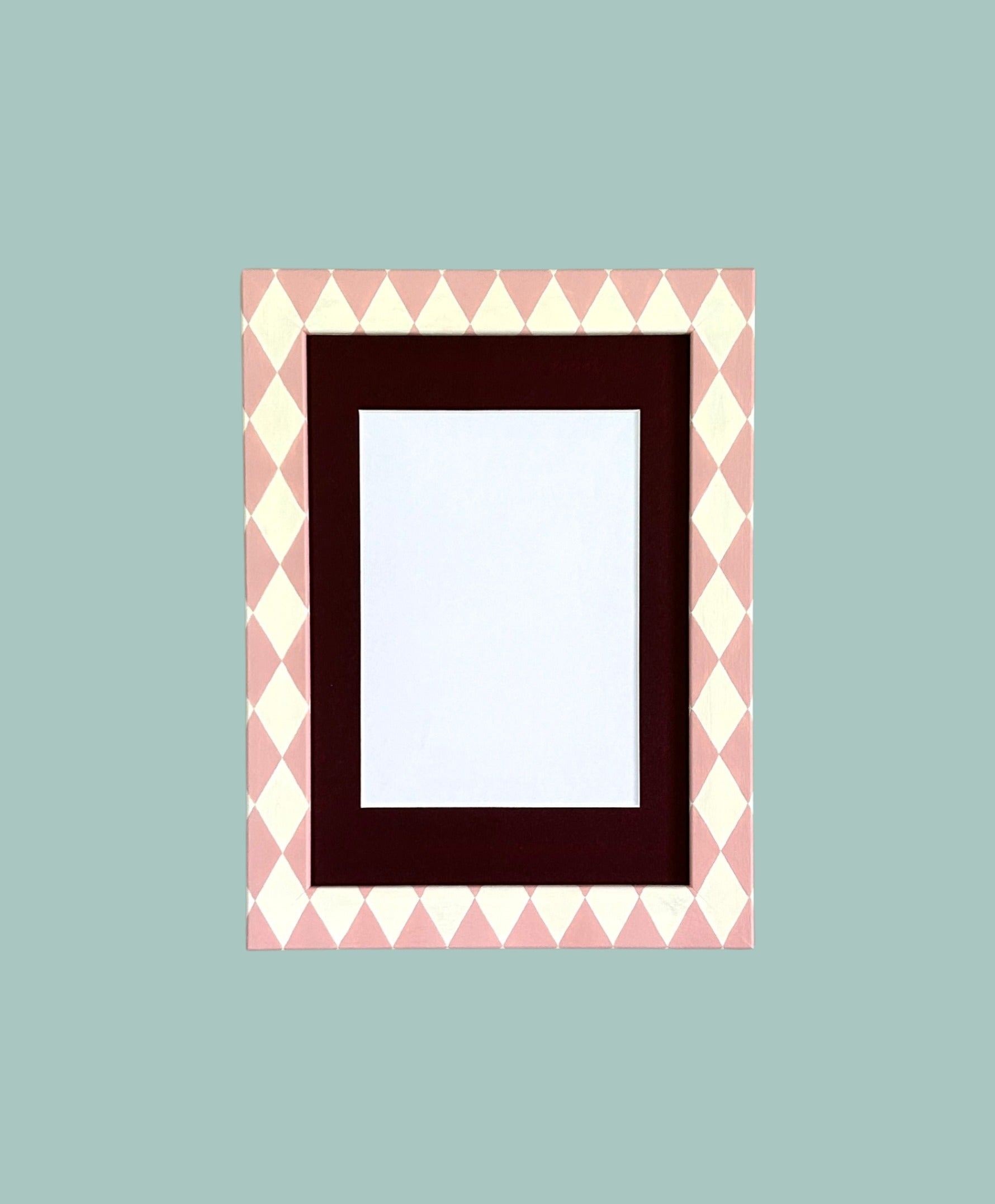 Picture Frame, Rose / Ivory Harlequin image 0