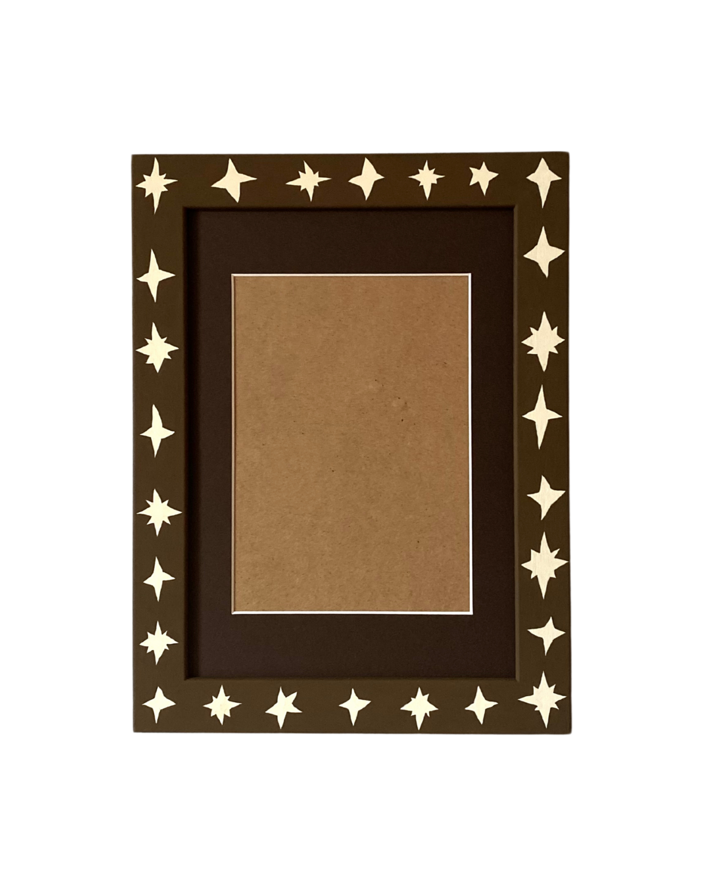 Picture Frame, Brown Wonky Stars