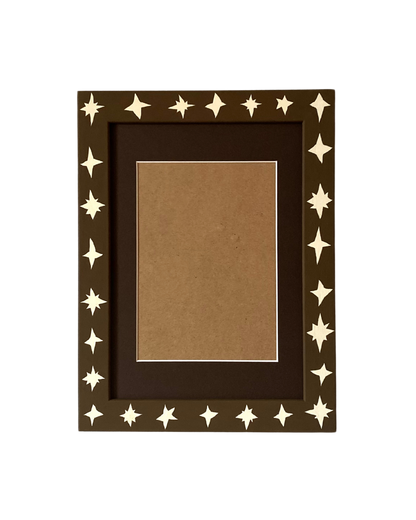 Picture Frame, Brown Wonky Stars