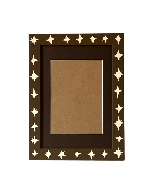 Picture Frame, Brown Wonky Stars