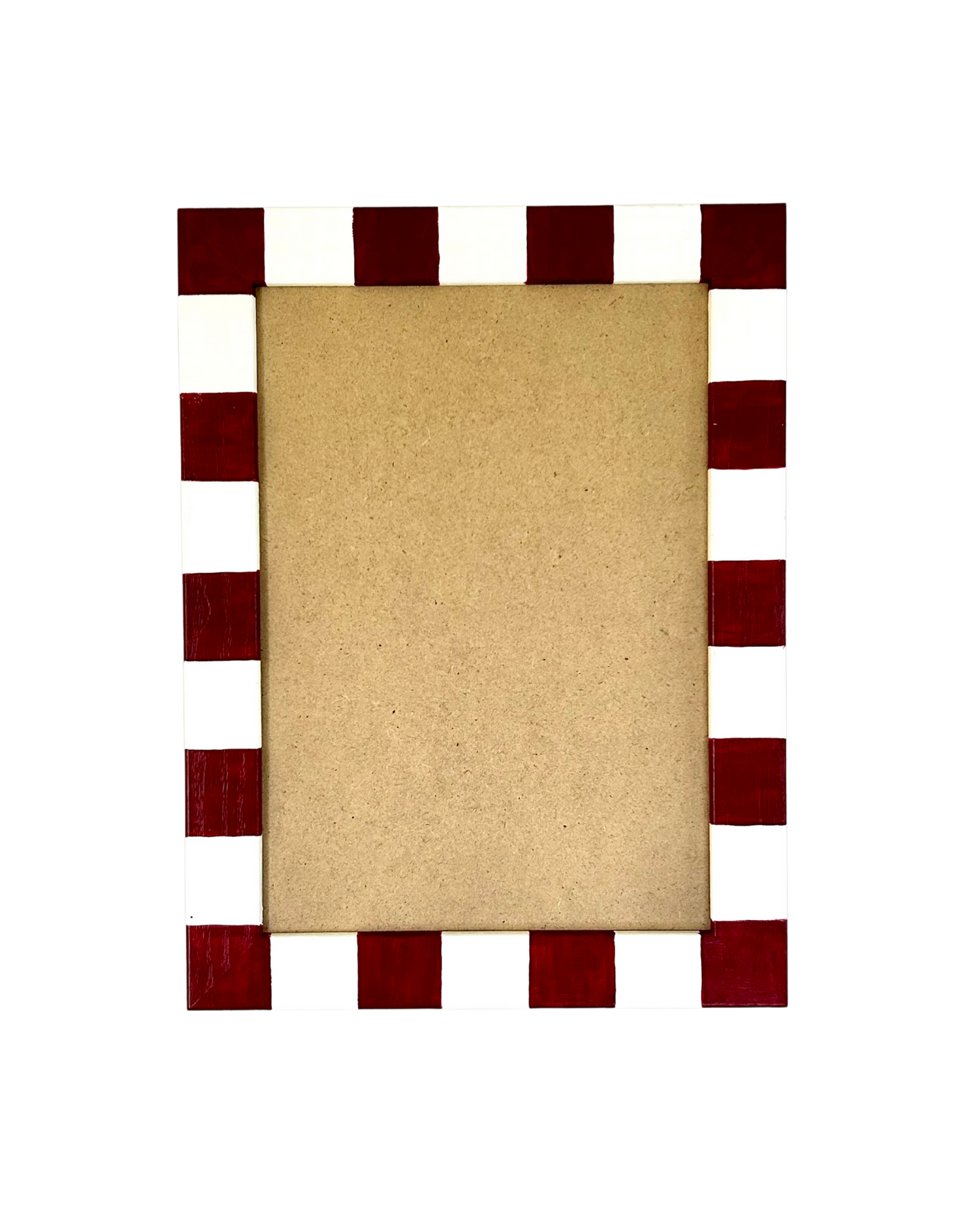 Picture Frame, Brick / Ivory Stripe