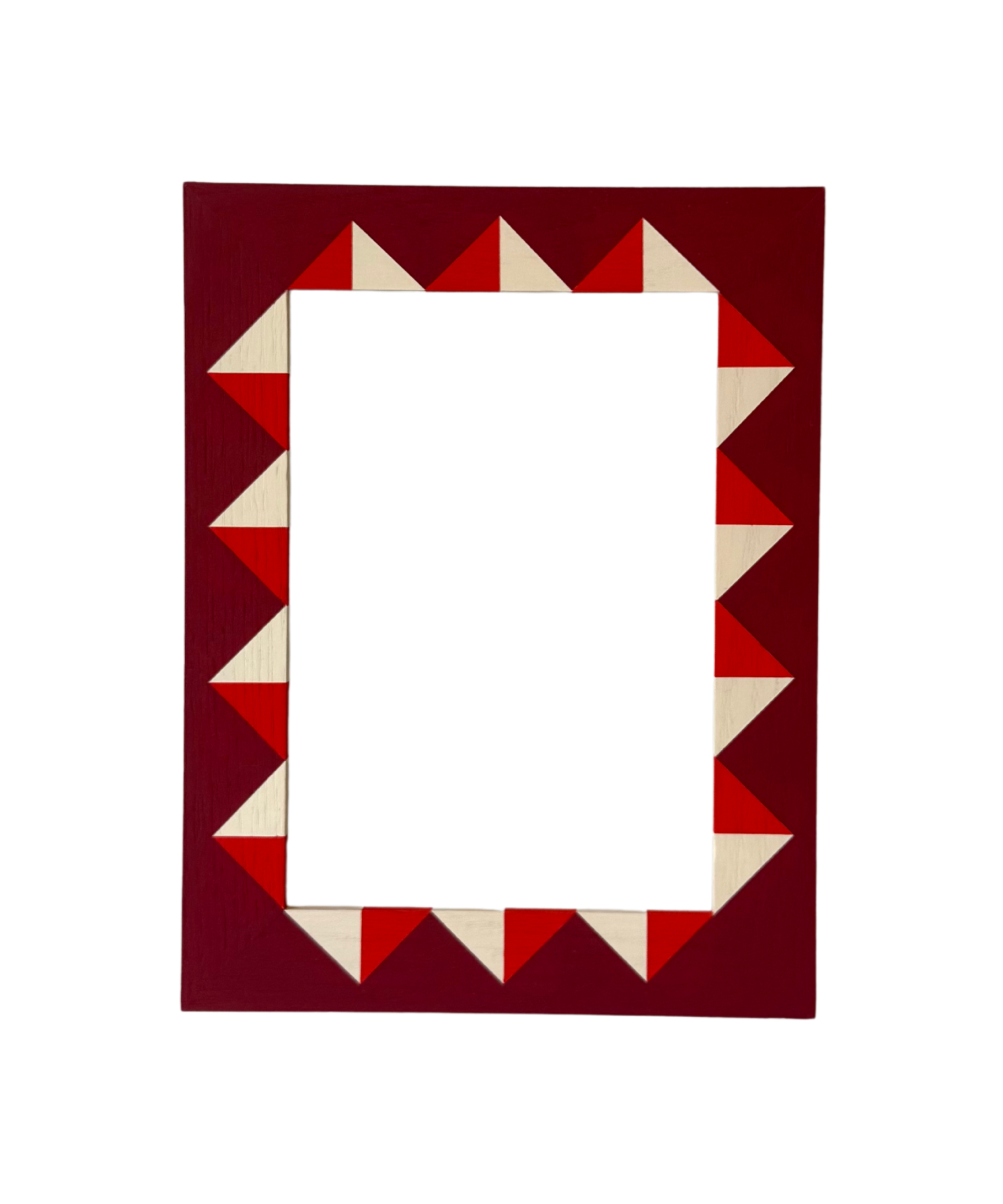 Rectangular picture frame with a geometric pattern on a white background