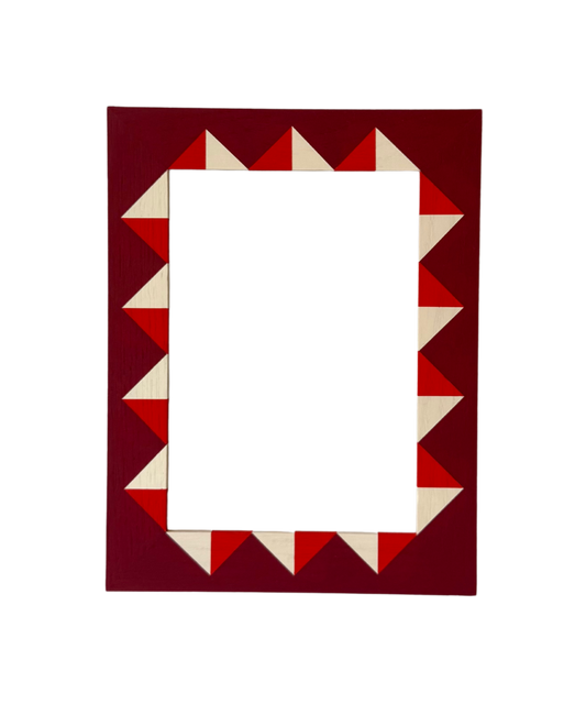 Rectangular picture frame with a geometric pattern on a white background