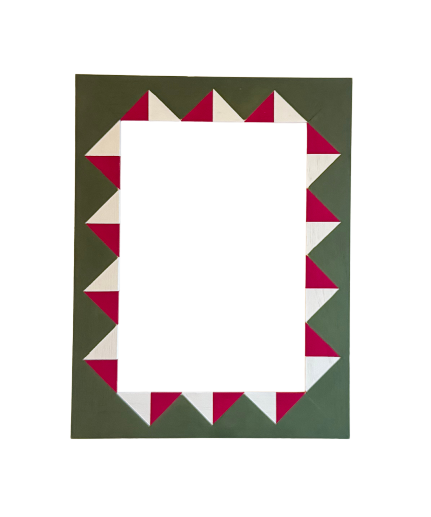 Picture frame with geometric pattern on a white background