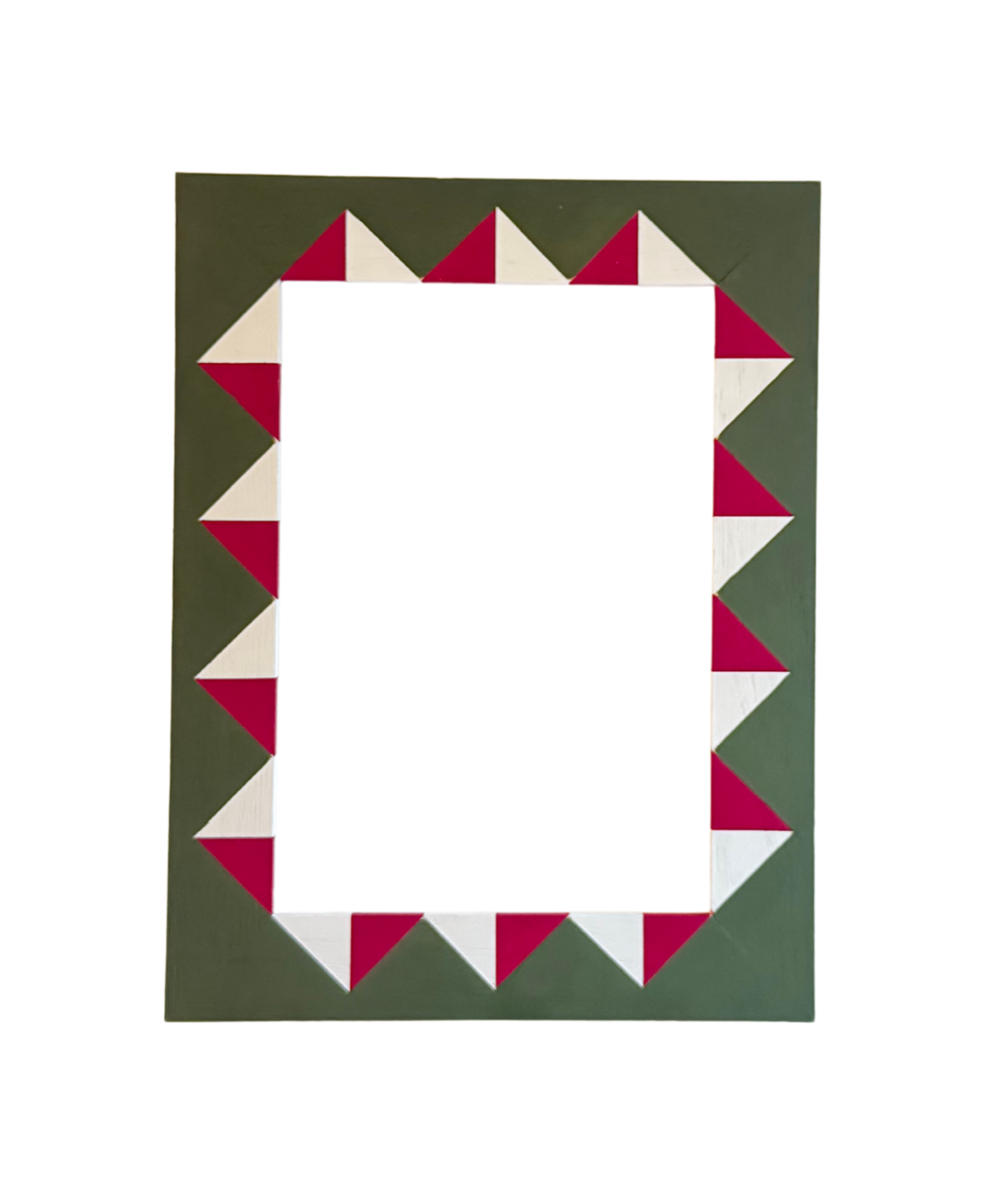Picture frame with geometric pattern on a white background