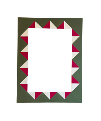 Picture frame with geometric pattern on a white background