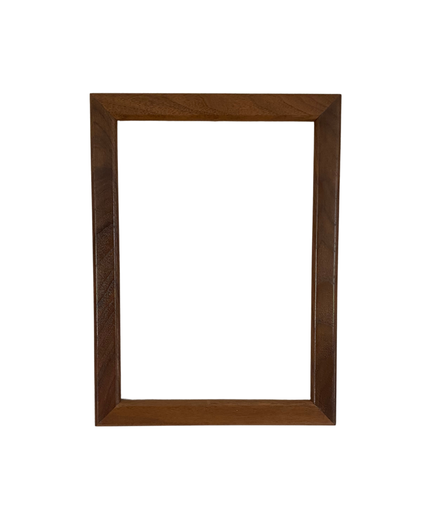 Wooden picture frame on a white background