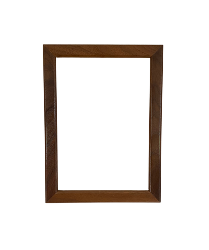 Wooden picture frame on a white background