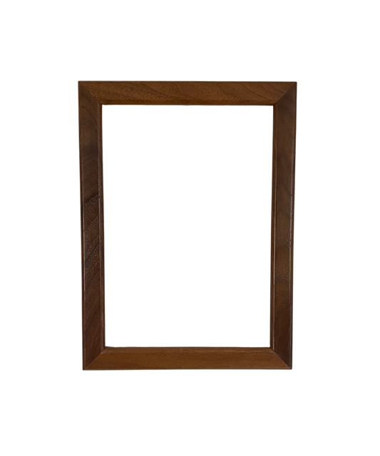 Wooden picture frame on a white background