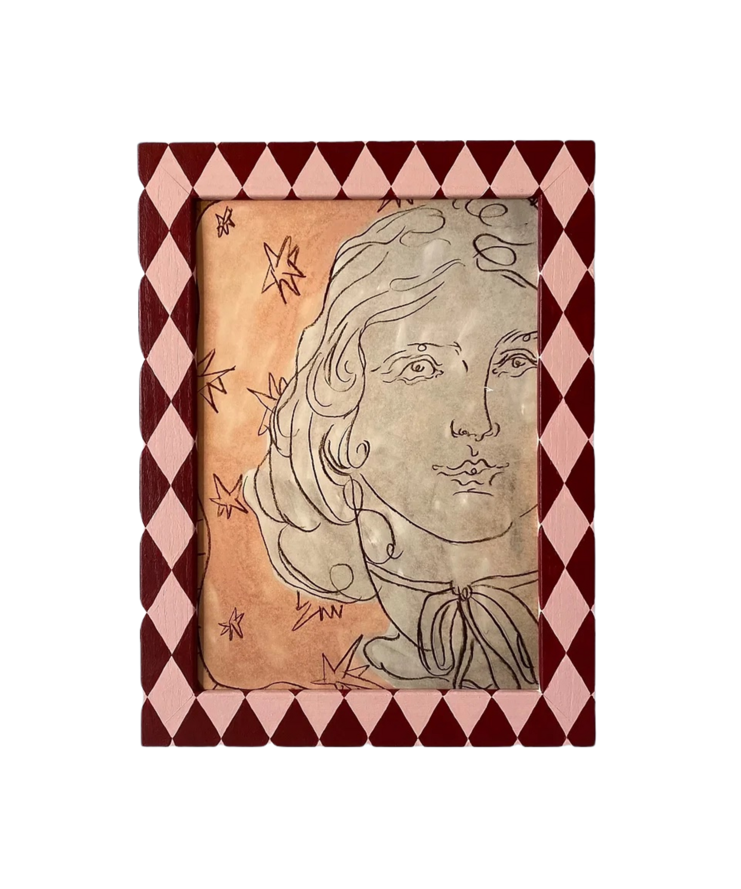 Picture Frame, Brick / Pink Harlequin