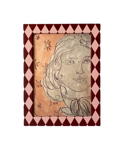 Picture Frame, Brick / Pink Harlequin