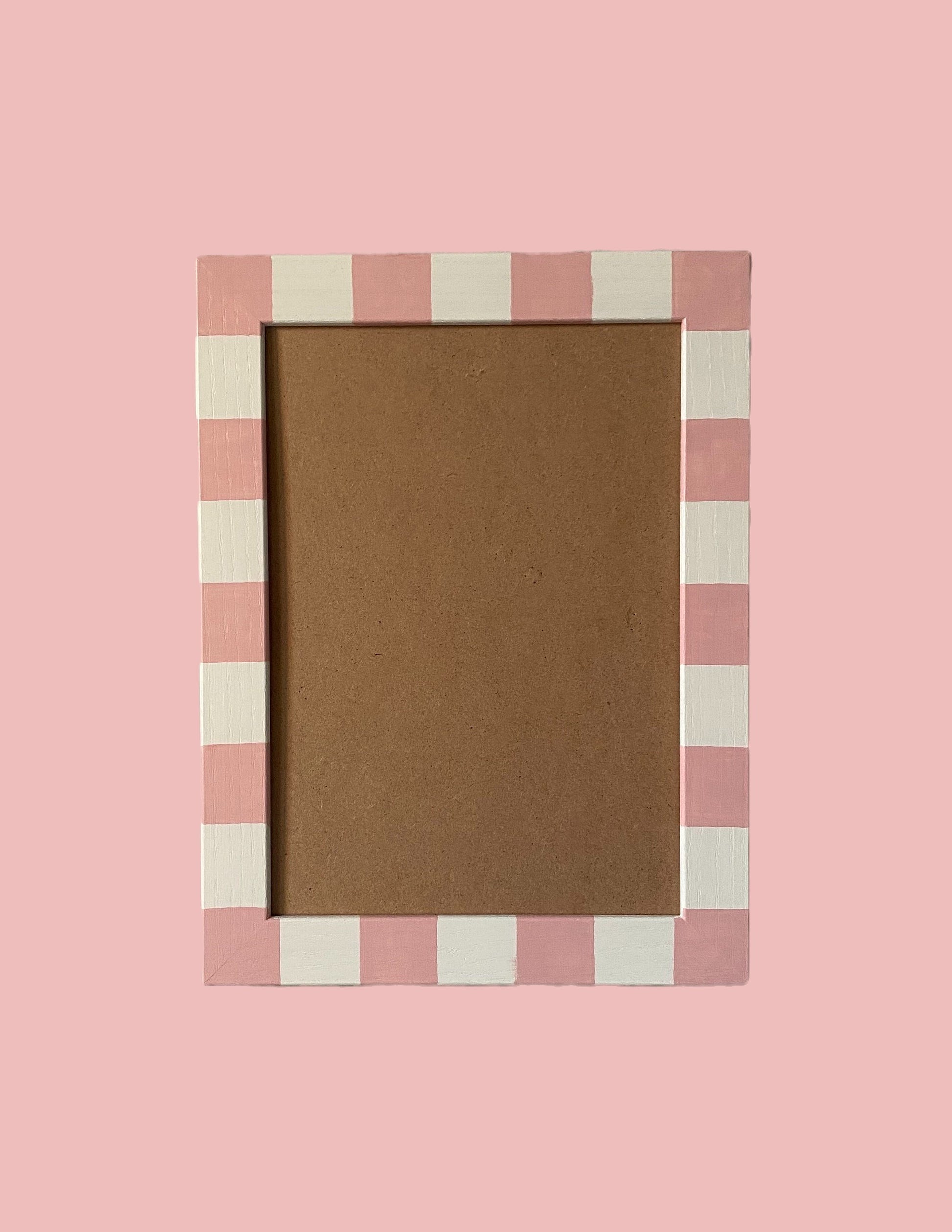 Picture Frame, Pink / Ivory Stripe image 0