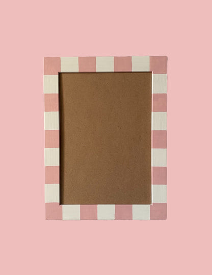 Picture Frame, Pink / Ivory Stripe image 0